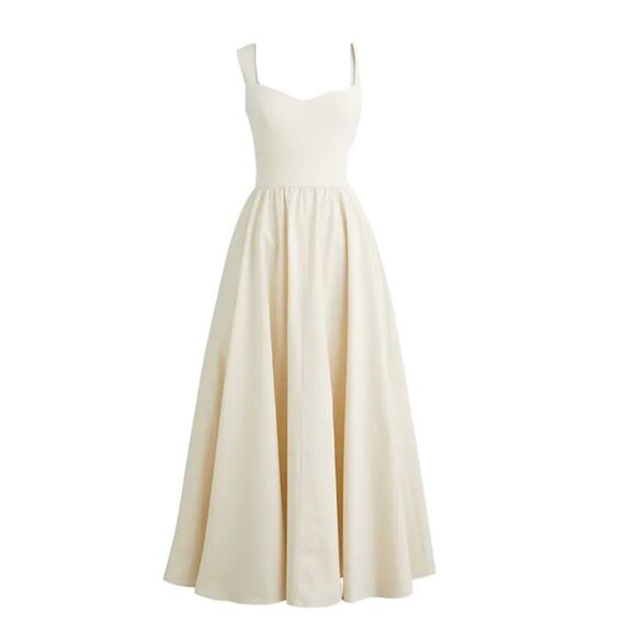 J. Crew Dresses & Skirts - J Crew Sweetheart tank dress with poplin skirt Womens Medium Ivory